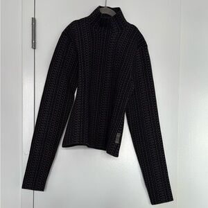 Black Patterned Women's Sweater